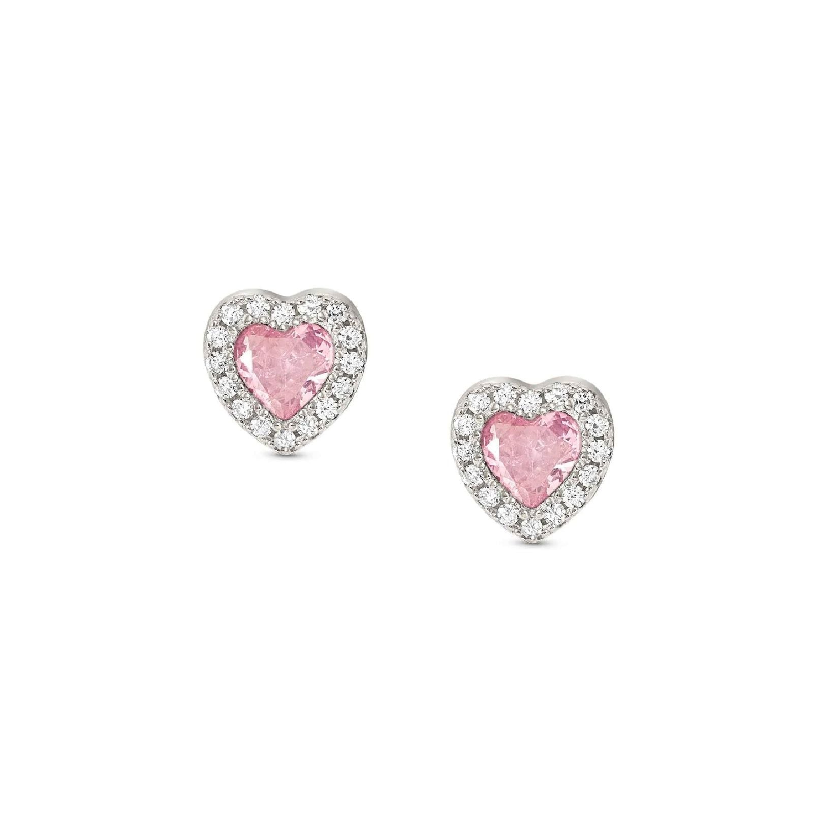 Orecchini donna Nomination All My Love argento zirconi bianchi e rosa a cuore 240304-002-1