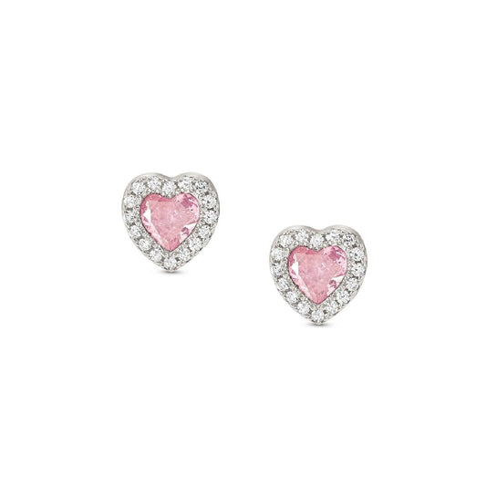 Orecchini donna Nomination All My Love argento zirconi bianchi e rosa a cuore 240304-002-1