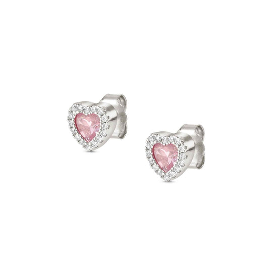 Orecchini donna Nomination All My Love argento zirconi bianchi e rosa a cuore 240304-002-2
