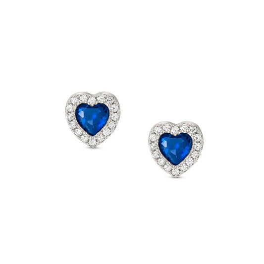 Orecchini donna Nomination All My Love argento zirconi bianchi e blu a cuore 240304-012-1