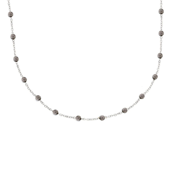 Collana donna JOY Gioielli in oro bianco con piccole sfere 240390-1
