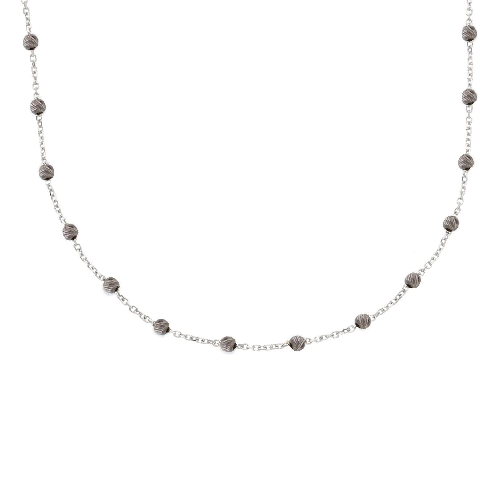 Collana donna JOY Gioielli in oro bianco con piccole sfere 240390-1