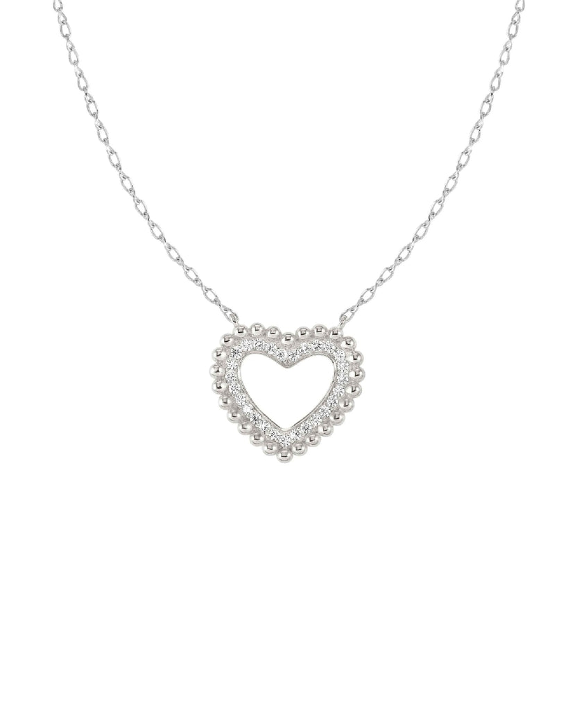 Collana girocollo della collezione Nomination Lovecloud da donna in argento 925‰ con ciondolo cuore, sfere e zirconi 240504/009