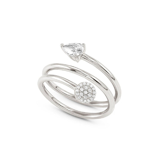 Anello a spirale da donna Nomination Lucentissima in argento con zirconi bianchi 240700-009-1