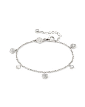 Bracciale catena da donna della collezione Nomination Lucentissima in argento 925 con charm pendenti in cubic zirconia bianchi 240701/009