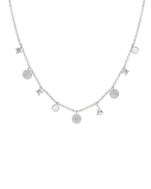 Collana girocollo da donna della collezione Nomination Lucentissima in argento 925 con pendenti in cubic zirconia bianchi 240703/009