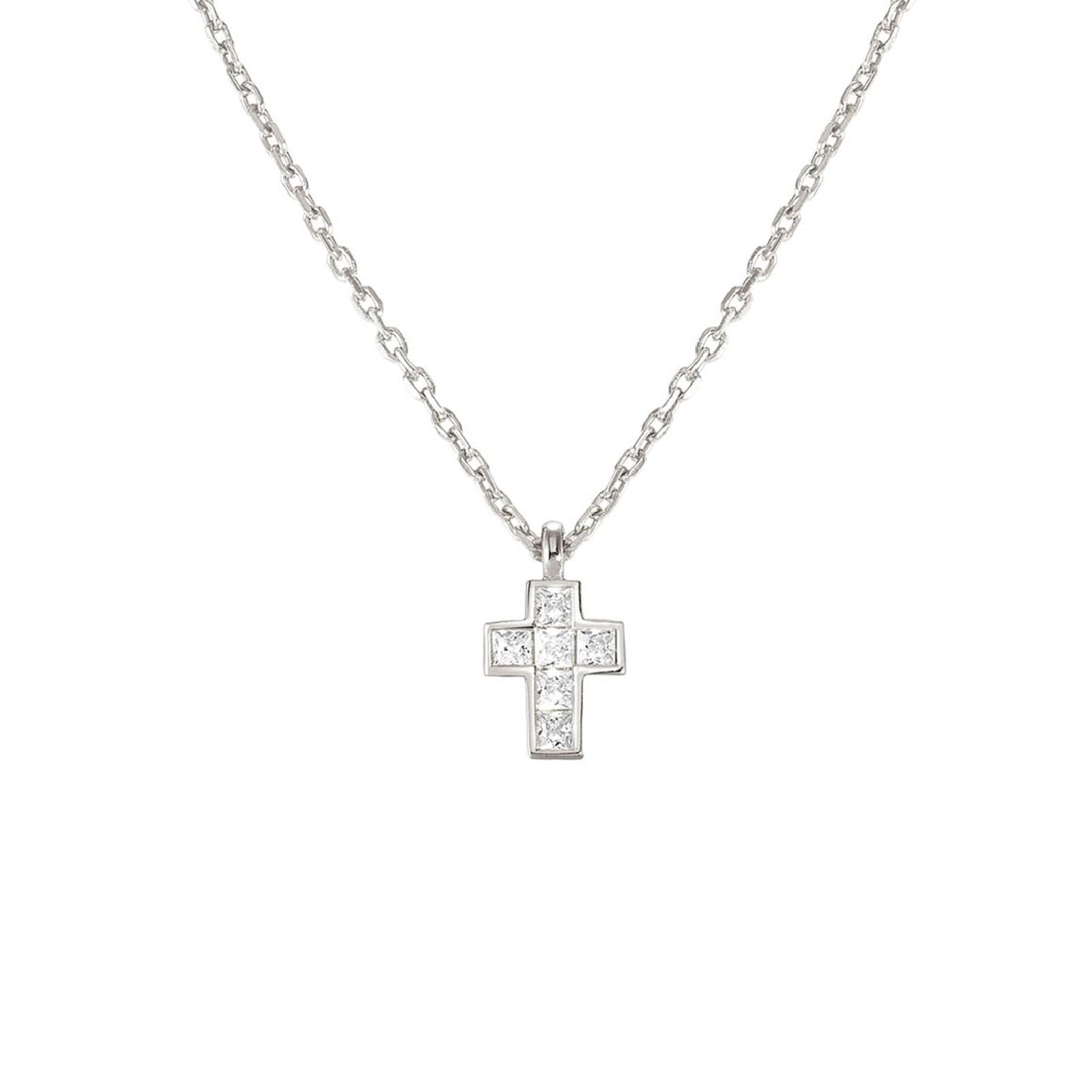 Collana girocollo donna Nomination Carismatica in argento con croce piccola di zirconi 240904-031-1