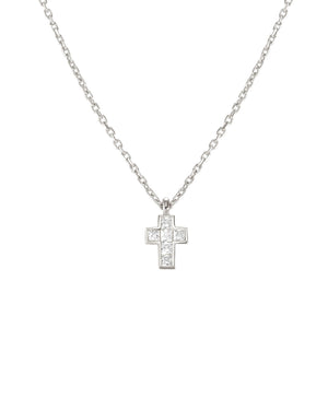 Collana girocollo da donna della collezione Nomination Carismatica in argento 925 con pendente a croce piccolo con zirconi bianchi 240904/031