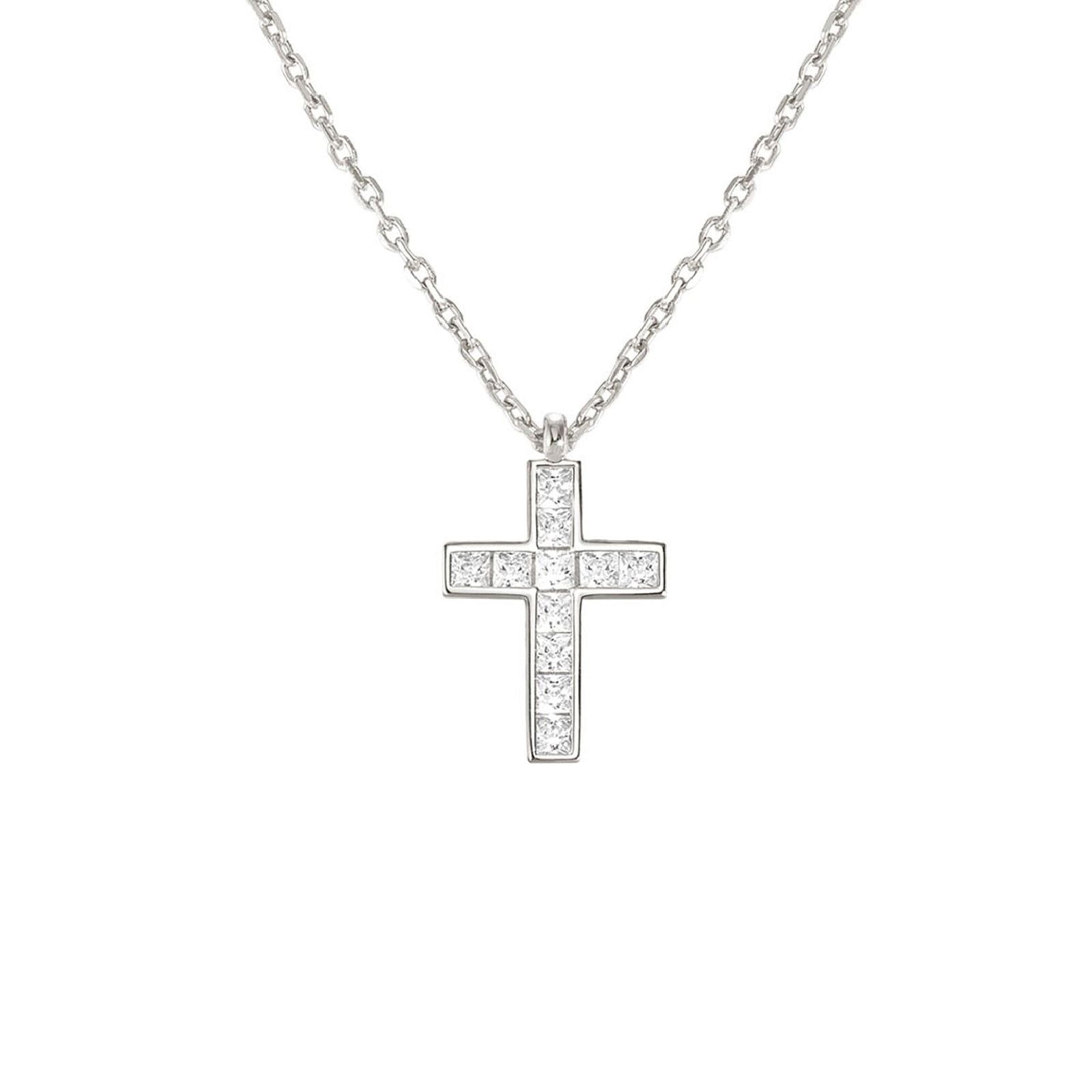 Collana girocollo donna Nomination Carismatica in argento con croce grande di zirconi 240905-031-1