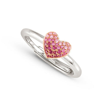 Anello regolabile donna Nomination Crysalis in argento con cuore di zirconi rosa 241100-004-1