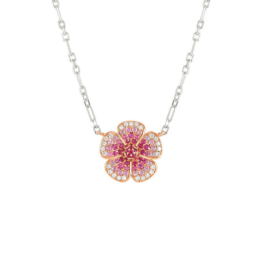 Collana girocollo donna Nomination Crysalis in argento con fiore in zirconi bianchi e rosa 241103-010-1