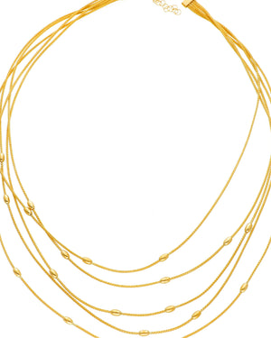 Collana multifilo da donna JOY Gioielli Oro in oro giallo 18kt con 5 fili ed elementi passanti 243361