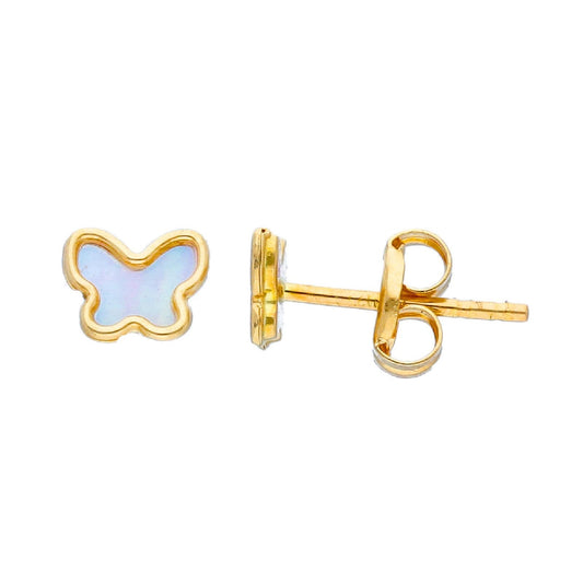 Orecchini lobo bambina JOY Gioielli in oro giallo a farfalla intarsiata 244130P-1