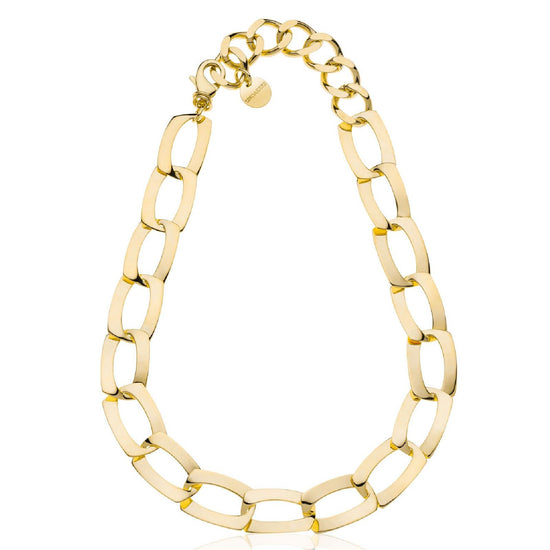 Collana girocollo Unoaerre Fashion Jewellery donna in bronzo dorato maglie piatte 2443-1