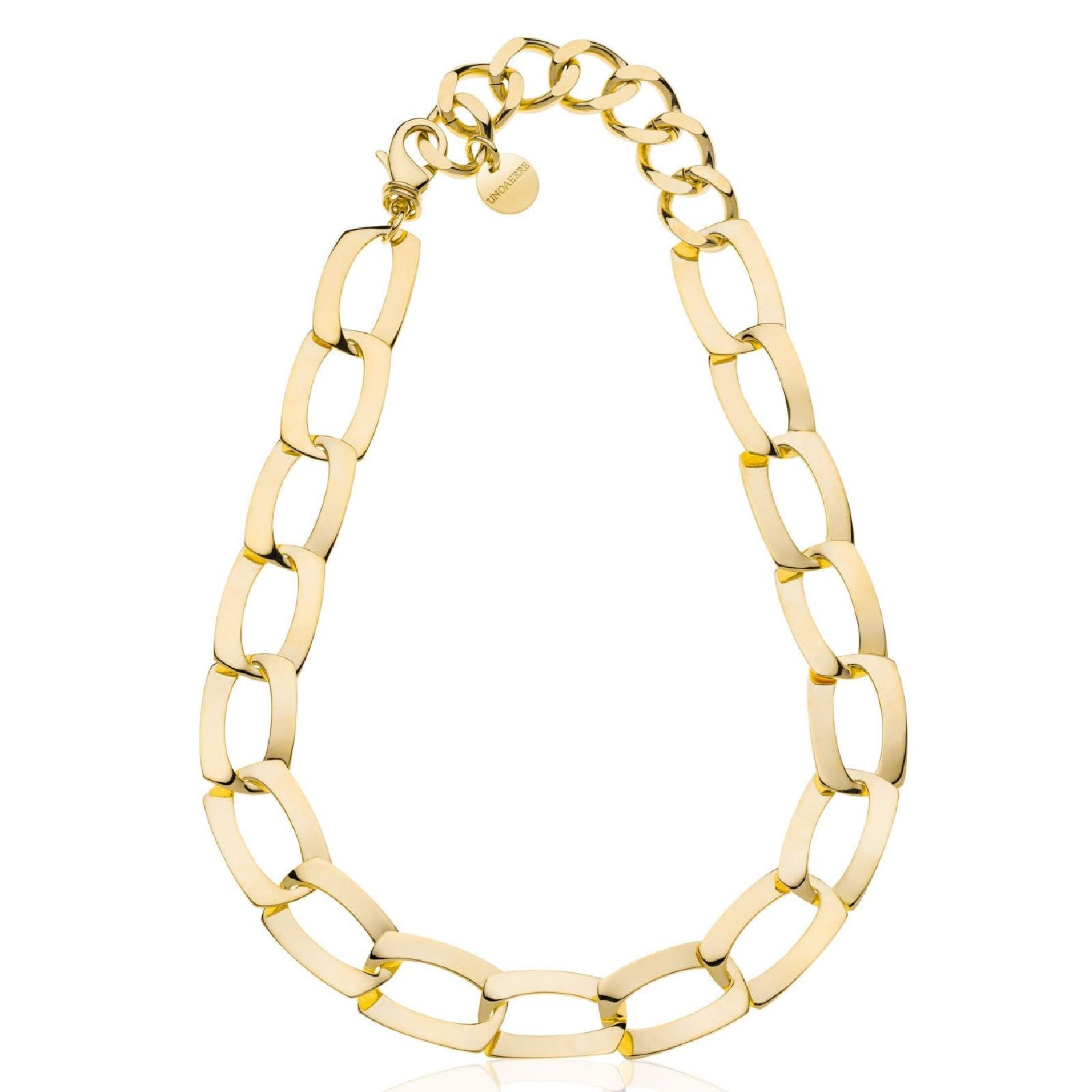 Collana girocollo Unoaerre Fashion Jewellery donna in bronzo dorato maglie piatte 2443-1