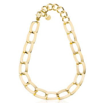 Collana girocollo Unoaerre Fashion Jewellery donna in bronzo dorato maglie piatte 2443-1