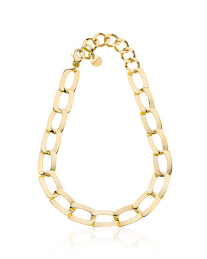 Collana girocollo donna della collezione Unoaerre Fashion Jewellery realizzato in bronzo dorato con maglie squadrate piatte 2443