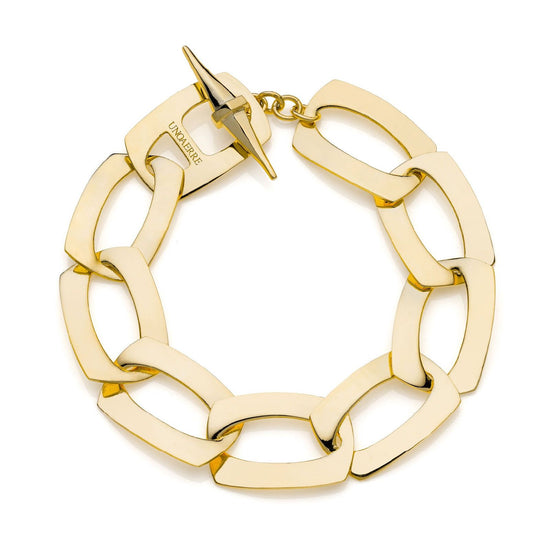 Bracciale Unoaerre Fashion Jewellery donna in bronzo dorato maglie piatte 2444-1
