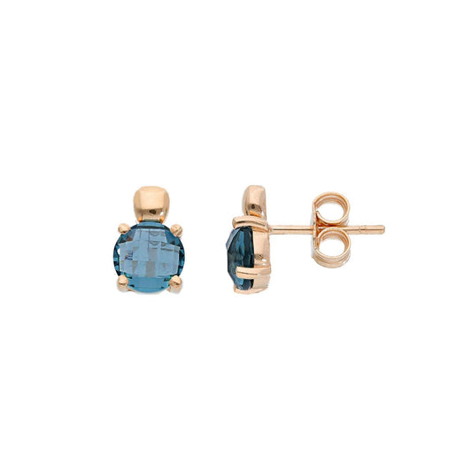Orecchini donna JOY Gioielli in oro rosa con cristalli blu 249007-1