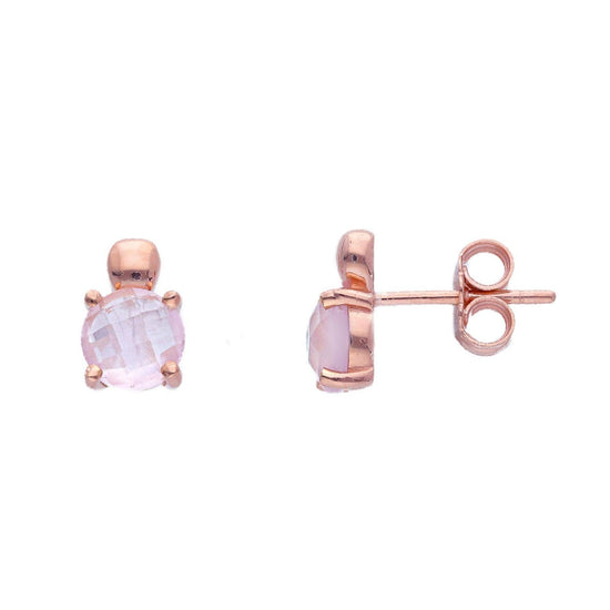 Orecchini a lobo donna JOY Gioielli in oro rosa con cristallo rosa 249346-1