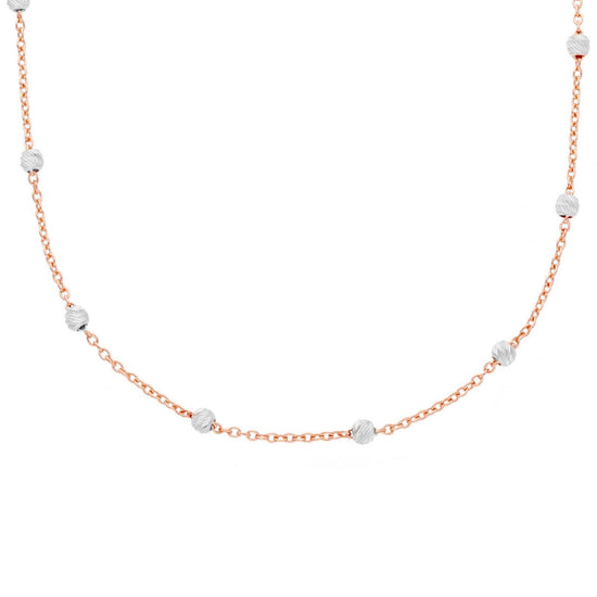 Collana donna JOY Gioielli in oro rosé e bianco con piccole sfere 251393-1