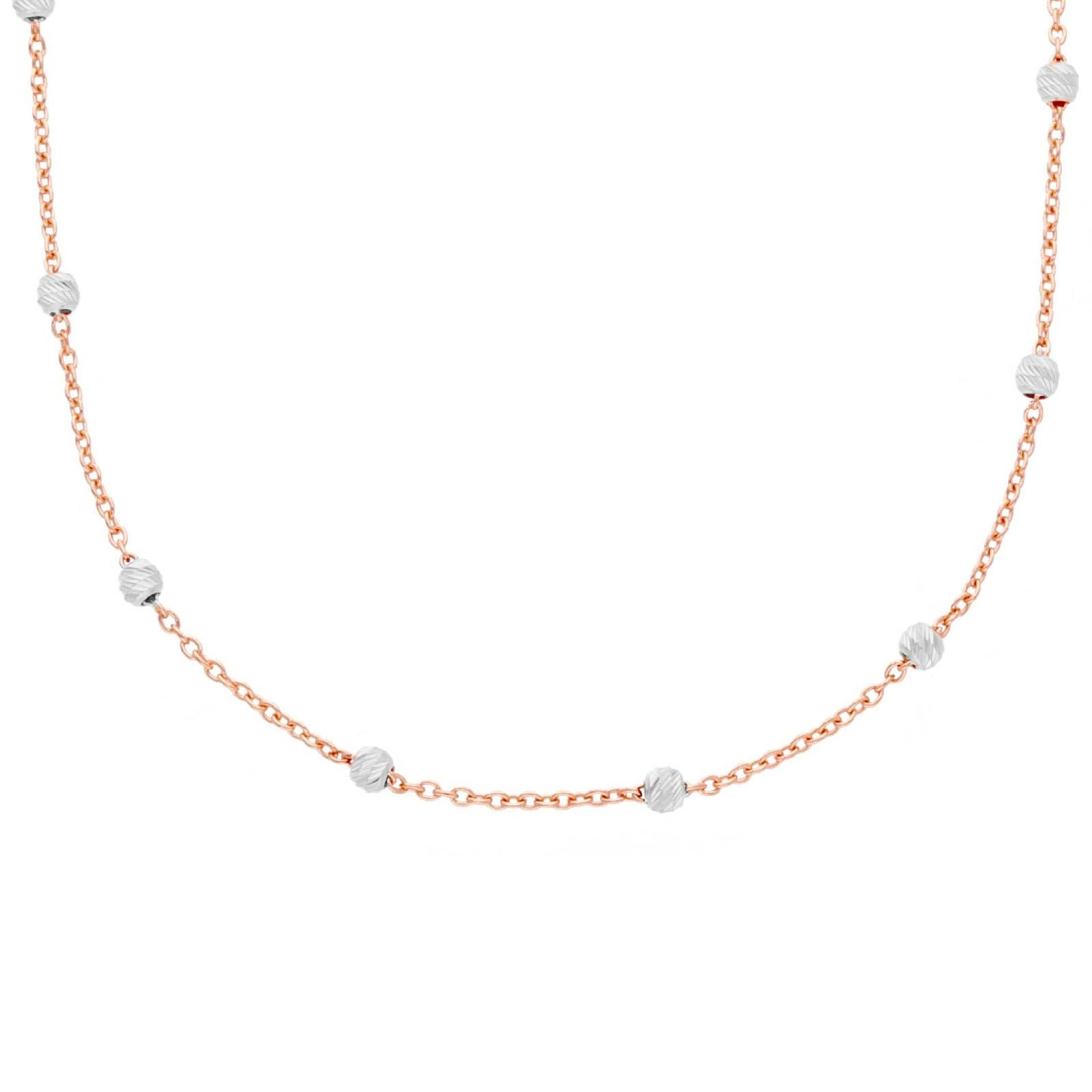 Collana donna JOY Gioielli in oro rosé e bianco con piccole sfere 251393-1
