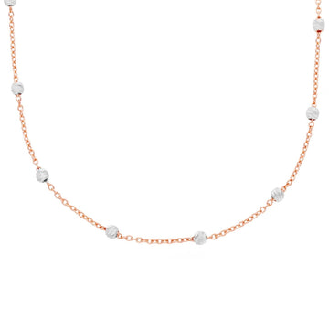 Collana donna JOY Gioielli in oro rosé e bianco con piccole sfere 251393-1