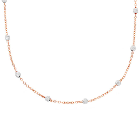 Collana donna JOY Gioielli in oro rosé e bianco con piccole sfere 251393-1