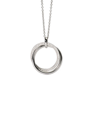Collana girocollo da donna 2Jewels Milano in acciaio con ciondolo a cerchi intrecciati con cristalli 251919