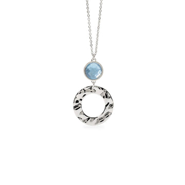 Collana donna 2Jewels Dune acciaio con glass azzurro, madreperla e cerchio 251937-1