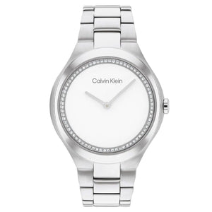 Orologio solo tempo Calvin Klein Timeless Admire da donna con cassa 36mm e bracciale in acciaio di colore argento e bianco 1687474