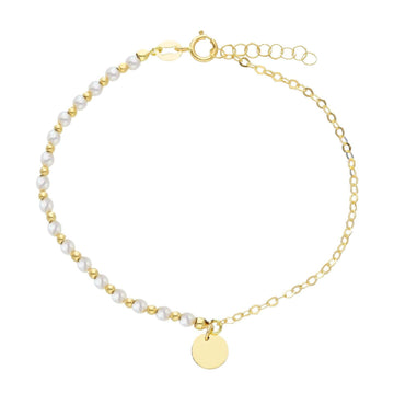Bracciale donna JOY Gioielli in oro giallo con perle e ciondolo 252808-1