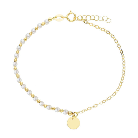 Bracciale donna JOY Gioielli in oro giallo con perle e ciondolo 252808-1