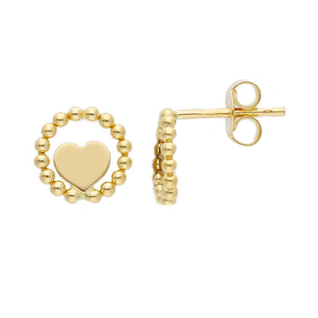 Orecchini donna e bambina JOY Gioielli in oro giallo cuore e sfere 253521-1