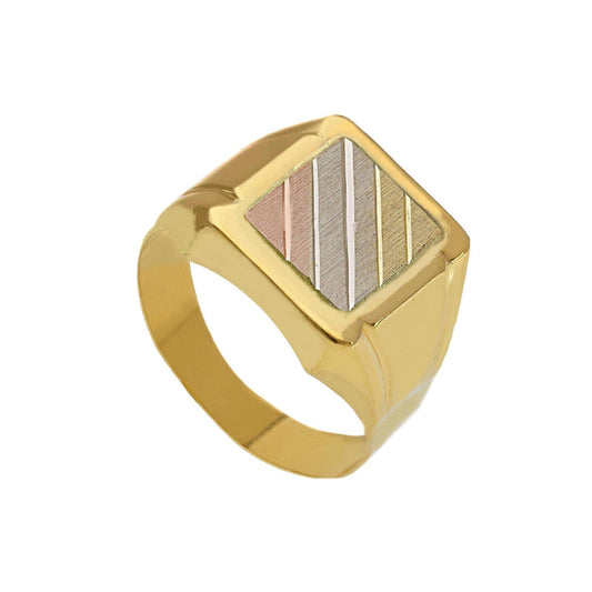 Anello chevalier uomo JOY Gioielli Oro in oro bianco giallo e rosa 255641-1