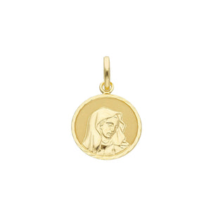 Ciondolo unisex JOY Gioielli in oro giallo 18 kt tondo con raffigurazione della Madonna 255646