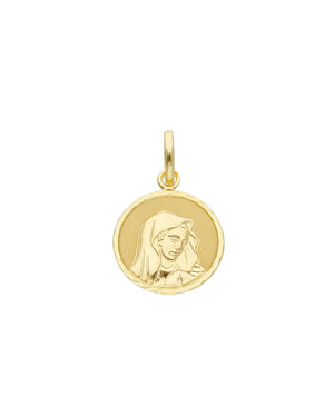 Ciondolo unisex JOY Gioielli in oro giallo 18 kt tondo con raffigurazione della Madonna 255646