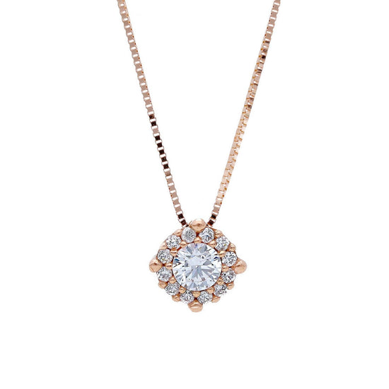 Collana donna JOY Gioielli in oro rosa con ciondolo di zirconi 258320-1