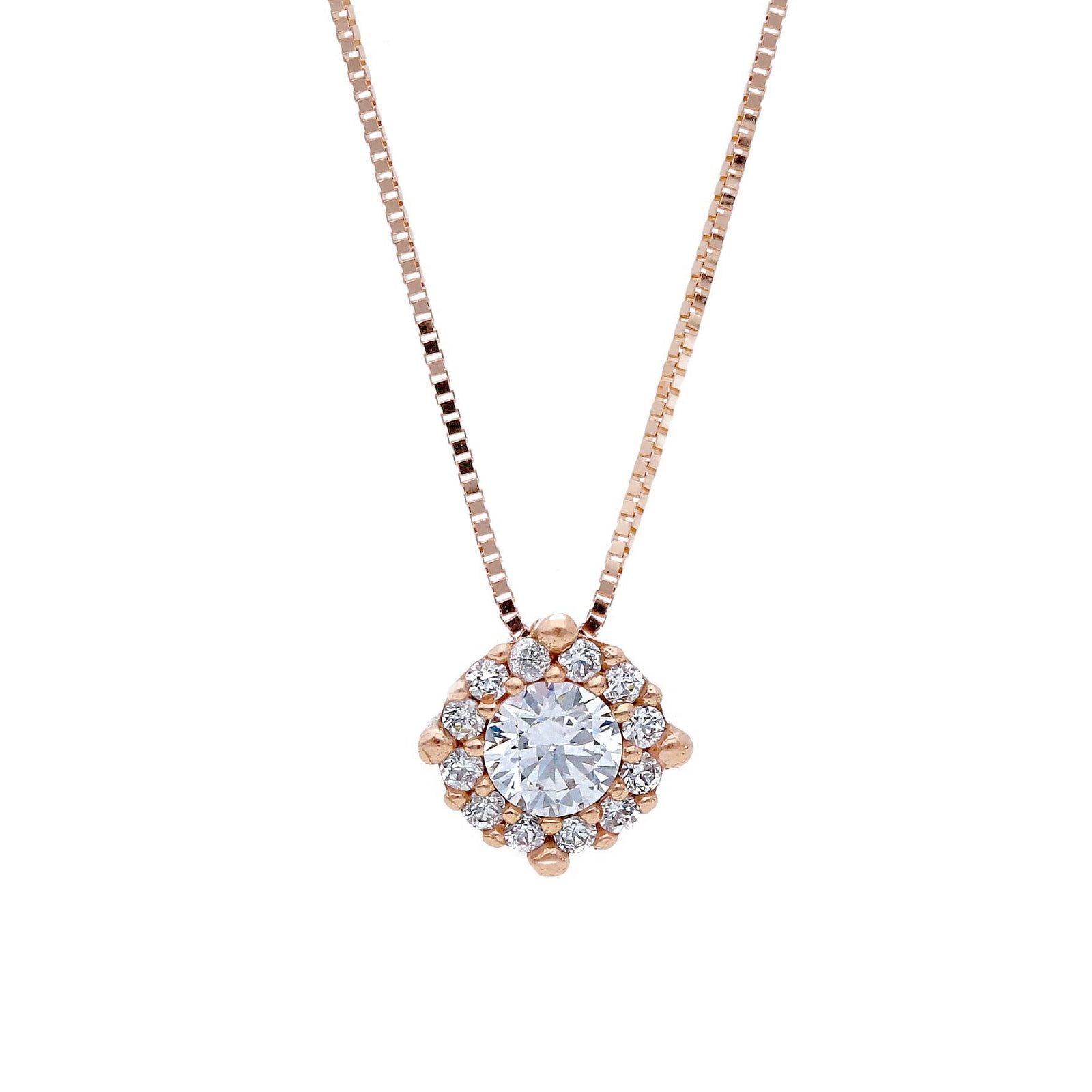 Collana donna JOY Gioielli in oro rosa con ciondolo di zirconi 258320-1