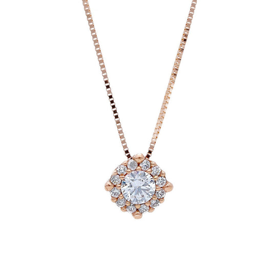 Collana donna JOY Gioielli in oro rosa con ciondolo di zirconi 258320-1