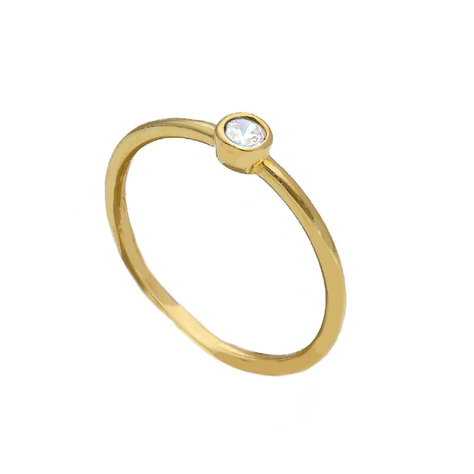 Anello solitario donna JOY Gioielli in oro giallo con zircone e castone a cipollina 258598-1