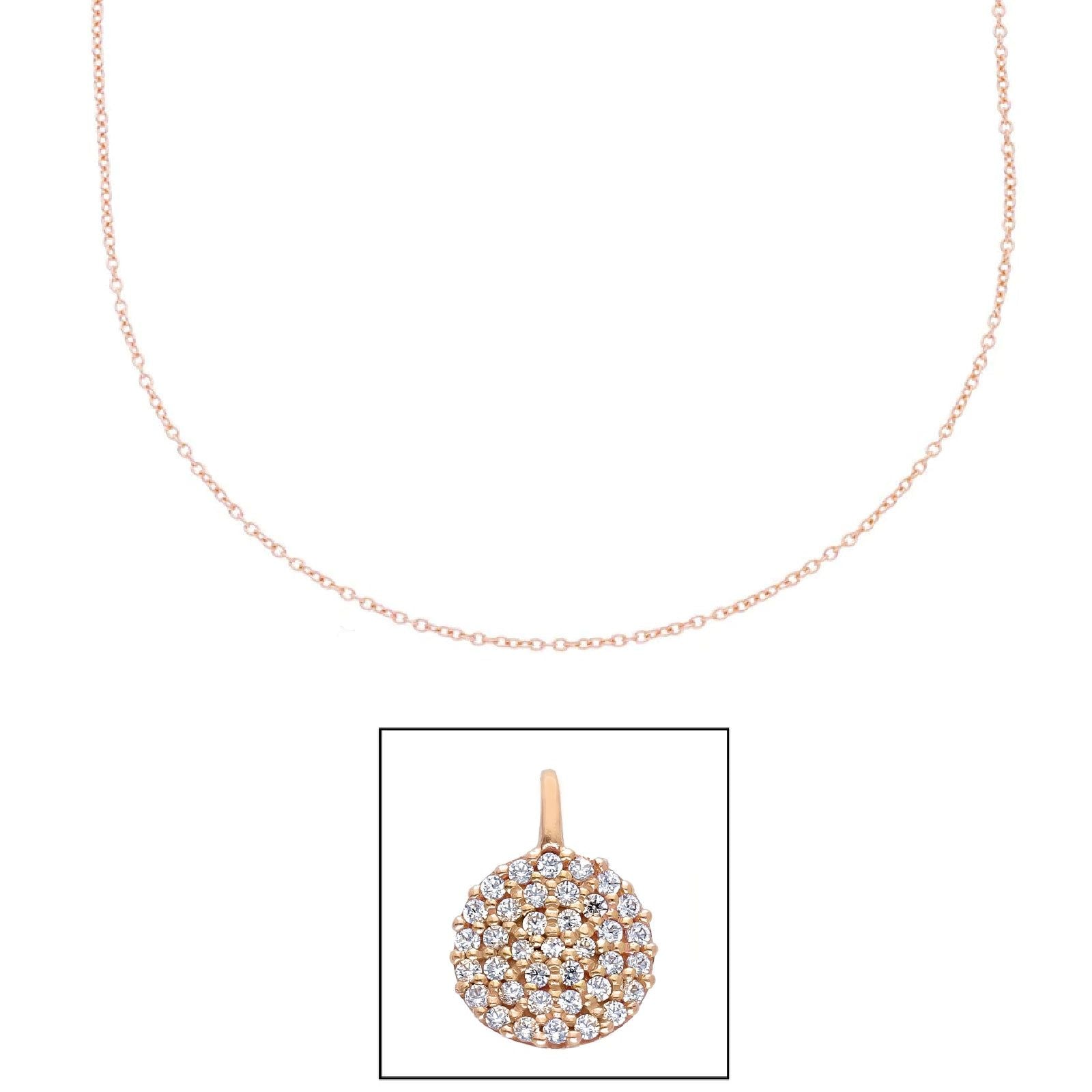 Collana donna JOY Gioielli in oro rosé con condolo pavé di zirconi 259087ROLO42-1