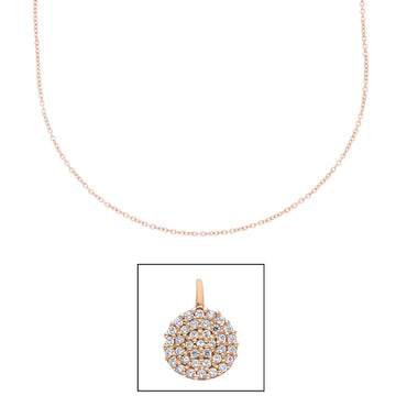 Collana donna JOY Gioielli in oro rosé con condolo pavé di zirconi 259087ROLO42-1