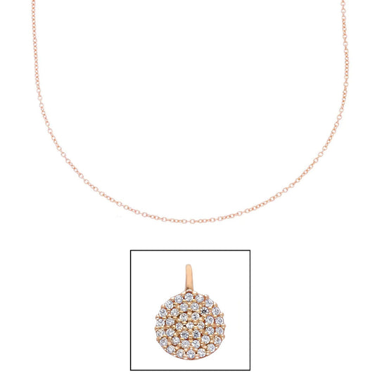 Collana donna JOY Gioielli in oro rosé con condolo pavé di zirconi 259087ROLO42-1
