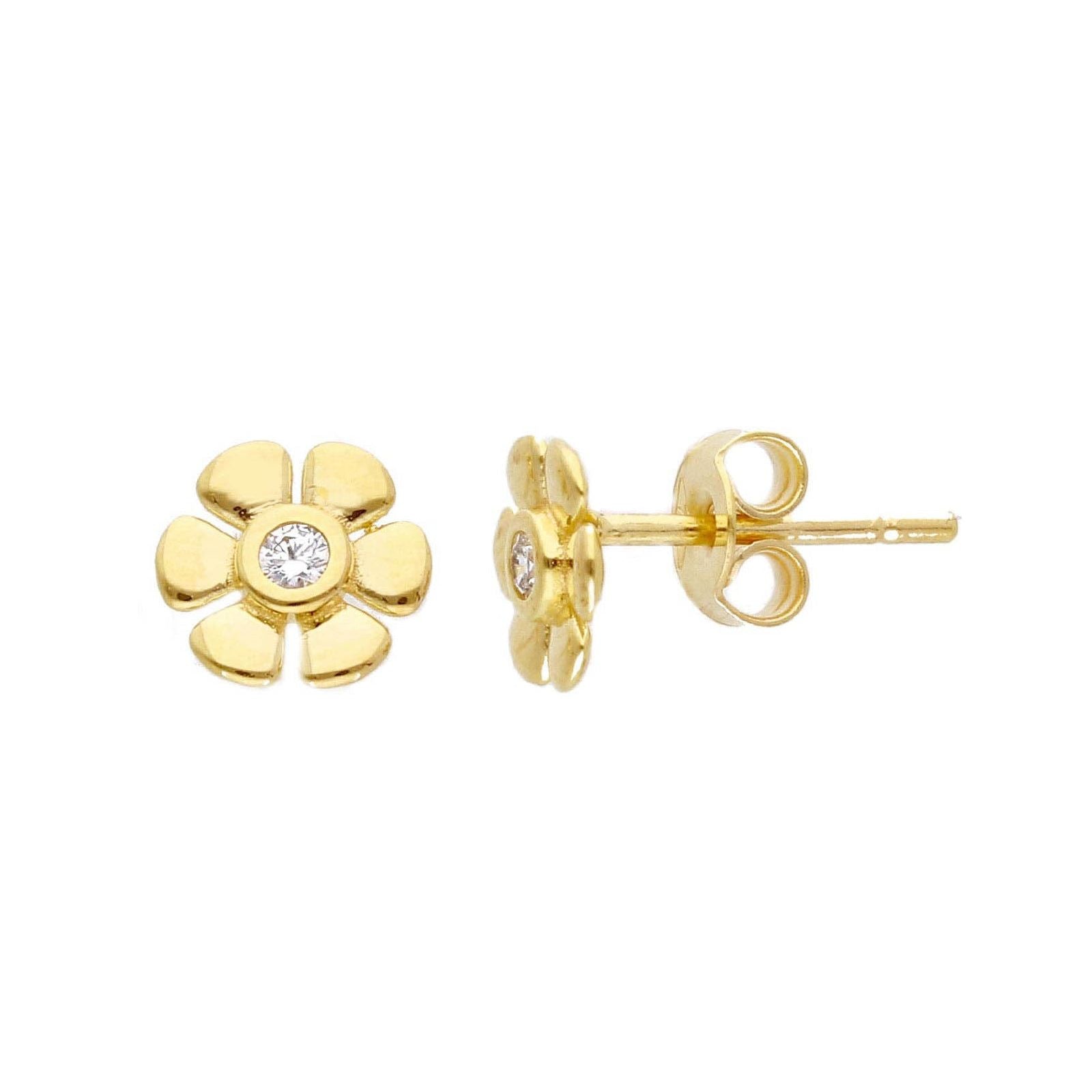 Orecchini a lobo donna JOY Gioielli in oro giallo a fiore con zircone 259797-1