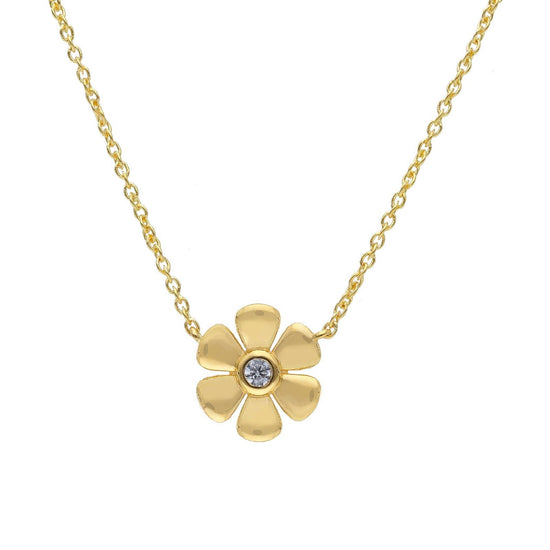 Collana donna JOY Gioielli in oro giallo con zircone e fiore 259802-1