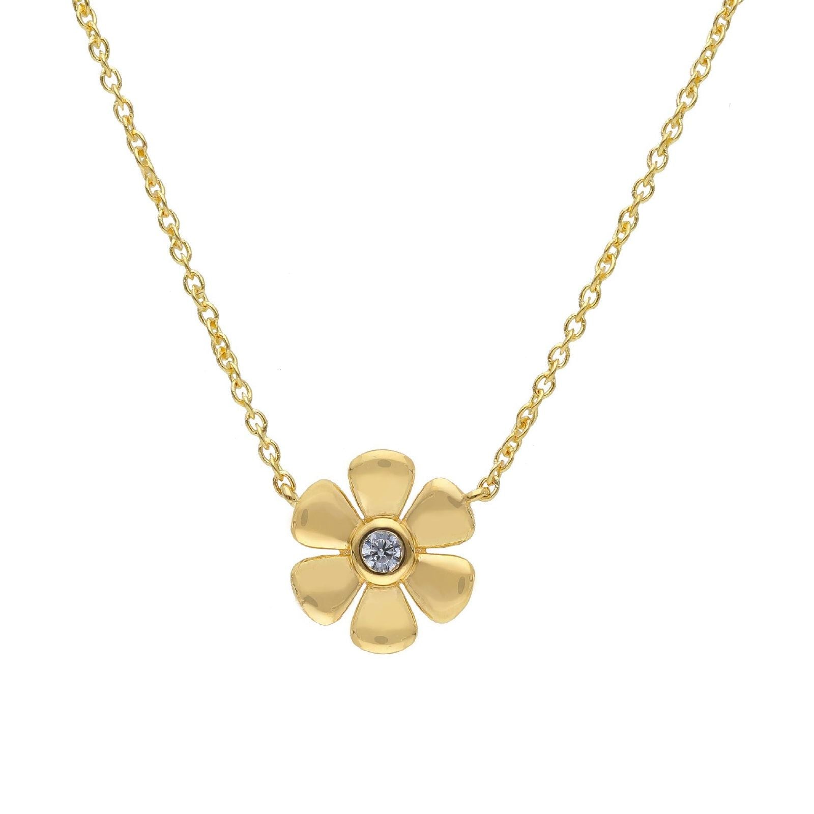 Collana donna JOY Gioielli in oro giallo con zircone e fiore 259802-1
