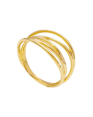Anello da donna della collezione JOY Gioielli Oro in oro giallo 18kt con fili sottili 260440