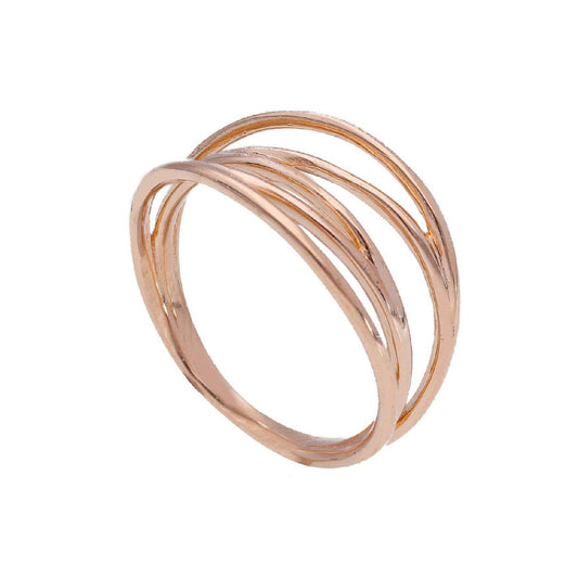 Anello donna JOY Gioielli Oro in oro rosa con fili sottili al centro 260442-1