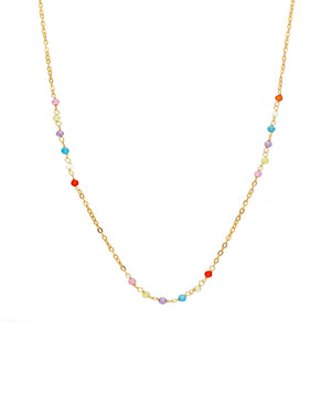 Collana girocollo da donna JOY Gioielli Oro in oro giallo 18kt con cristalli multicolor sulla catena 261019